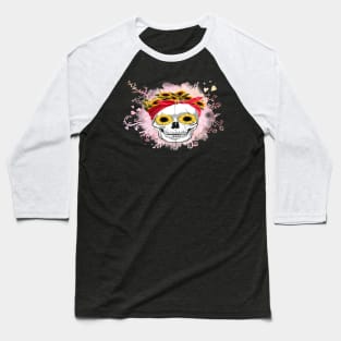 sunflower skull Baseball T-Shirt